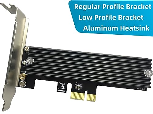 Bejavr M.2 PCIe NVMe X1 Adapter with Aluminum Heat Sink, Support PCIe 3.0 4.0 X1 X4 X8 X16 Slot. image_1