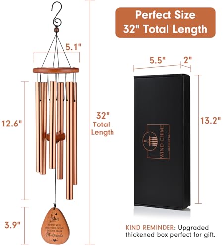 Image of AMBOBE Memorial Wind Chimes Gifts, Sympathy Wind Chimes, Sympathy Gifts for Loss of Loved One, Bereavement Gift Baskets, Home Decor Outdoor Garden, Soothing Melodic Tones for Grieving Hearts