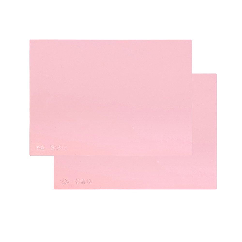 Jingu Pink 40X30cm Silicone Placemats For Kids, Non Stick Heat Resistant Tablemat, Kitchen Dining Table Mats Place Mat (, 2)