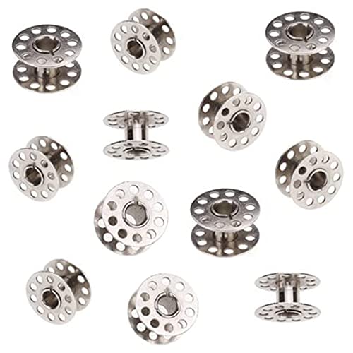 20pcs Metal Bobbin Spool for Home Sewing Machine, 20p, Sliver Cover