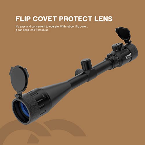 ESSLNB Air Rifle Scope 6-24x50 with Mil-Dot Rangefinder AOEG 5 Brightness Settings Red Dot Sight with 20mm/22mm Picatinny Rail Mount and Covers for Hunting - Image 5