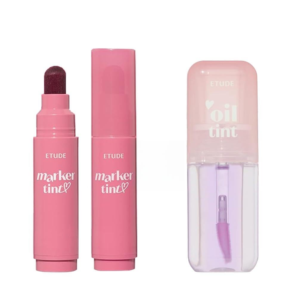 Dear Darling Lip Stain Marker Tint #2 Mono Plum (5g) + Dear Darling Lip Stain Oil Tint #9 Purple Oil (4.2g)