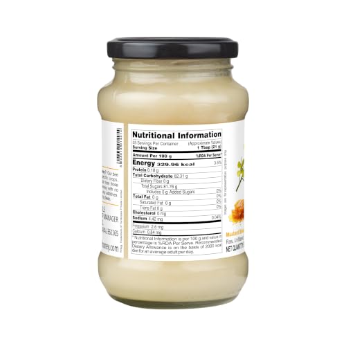Image of INDIGENOUS HONEY Raw Mustard Honey Pure Real Organic 17.64 oz Glass Jar