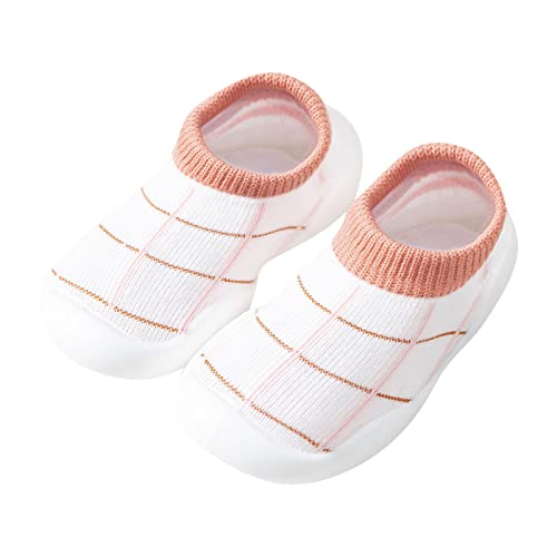 Zapatillas De Estar por Niño Niños pequeños, bebés recién Nacidos, niños y niñas, Zapatos para Primeros Pasos, Calcetines Antideslizantes a Cuadros a Rayas, Zapatos, Zapatillas Deportivas (18 Infant)