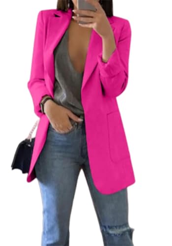 Womens Blazer Jacket Top Solid Color Long Sleeve Cardigan Temperament Business Fashion Style Ladies Autumn 2025