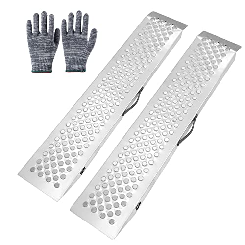 Bejoni 47" L × 9" W Steel Loading Ramp, 1300 Lbs/Pr Capacity, Anti-Slip Tailgate Ramp With Punch, Portable Ramp For Motorcycle, Atv, Truck, Quad, Lawn Mower, Snow Blower, Pack Of 2 #TOP5