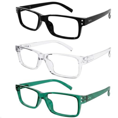 Image of Eyekepper Reading Glasses for Men Women, Blue Light Readers, 3 Pack, 0.5