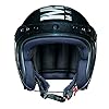 Royal Enfield Open Face Camo MLG Helmet with Bubble Visor Matt Black, Size: L(59-60cm)