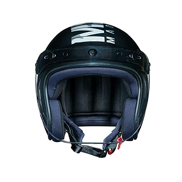 Royal Enfield Open Face Camo MLG Helmet with Bubble Visor Matt Black, Size: L(59-60cm)