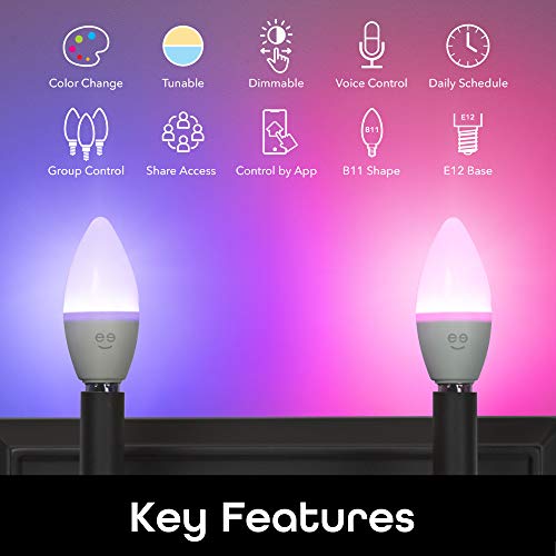 Prisma Plus E12 B11 Candle Wi-Fi Smart Bulb - 40W Color And Tunable White Smart (4-Pack) #TOP1