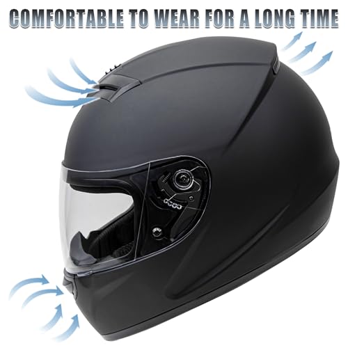 Cartman DOT Certified Full Face Motorcycle Helmet - Street & Racing Bike Helmet for Adults with Visor & Quick-Release Buckle Medium - Thumbnail 6