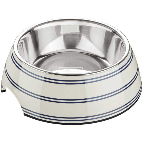 HUNTER Silda - Ciotola in melamina con ciotola in acciaio inox, 700 ml, colore: Bianco/Grigio