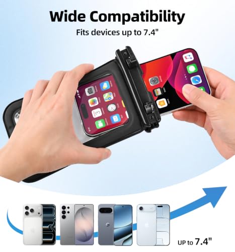 2 Pack Floating IP68 Waterproof Phone Pouch, Dry Bag Fits Phones up to 7.4" - image 5