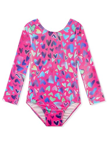 HOZIY Gymnastics Leotards for Girls Unicorn Pink Purple Sparkly Dancewear Activewear Quick Dry