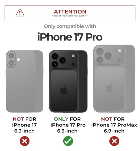 Image of Dexnor for iPhone 17 Pro Case, [2 Front Frame & Built-in Flip Camera Cover & Kickstand], Compatible Wireless Charging, Heavy-Duty Shockproof Portection Case with Screen Protector, 6.3 inch Maroon Red