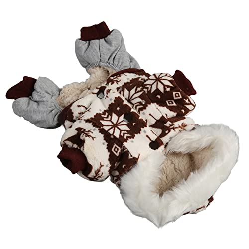 Ropa cálida para invierno para perros pequeños abrigo con capucha de Navidad M 2