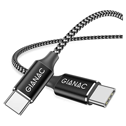 USB C to USB C Cable [60W 20V/3A] USB-C Charging Cable Nylon Fast Charge Type C Cable Sync Fast Charging Cable for Samsung Galaxy S20 S10 S9 S8 Plus Note 20 10 9 8 A3 A5 2017, Hua7 White P20 P10-2M Cover