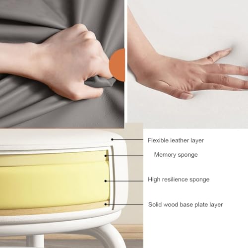 Tabouret à roulettes robuste et pivotant en cuir PU résistant - 8