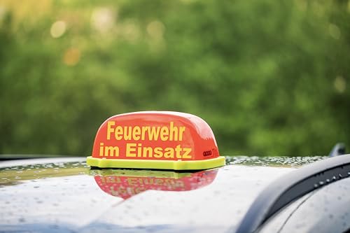 Dachschild City - leuchtrot - Feuerwehr im Einsatz- unbeleuchtet - Dachaufsetzer