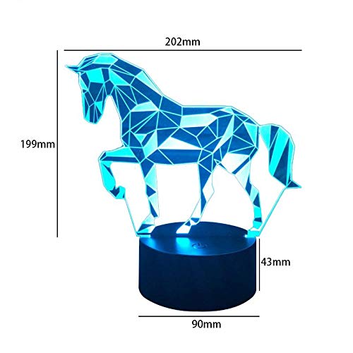 Renquen, lampada per bambini con 7 colori che cambiano a tocco, 1,5 m, cavo USB, decorazione da scrivania, lampada 3D a LED illusione luce notturna, comodino ottico luci notturne per bambini - Image 4