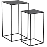 Design moderne : Ces sellettes en métal noir avec finition laquée ajoutent une touche contemporaine à votre intérieur, parfaites pour sublimer vos plantes ou objets décoratifs