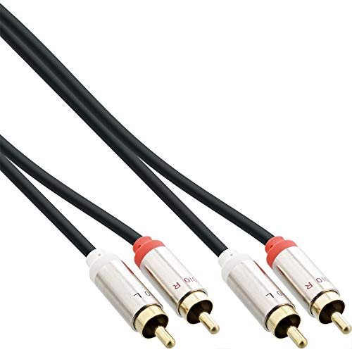 Cable de audio RCA estéreo InLine de 2 metros con conectores macho a macho