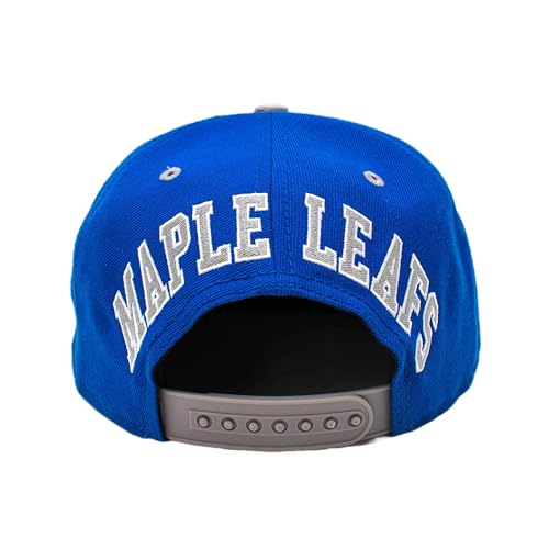 AMERICAN NEEDLE Officially Licensed NHL Block Letter Snapback Cap, Toronto Maple Leafs Hockey Hat, Flat Brim, Authentic, New with Tags