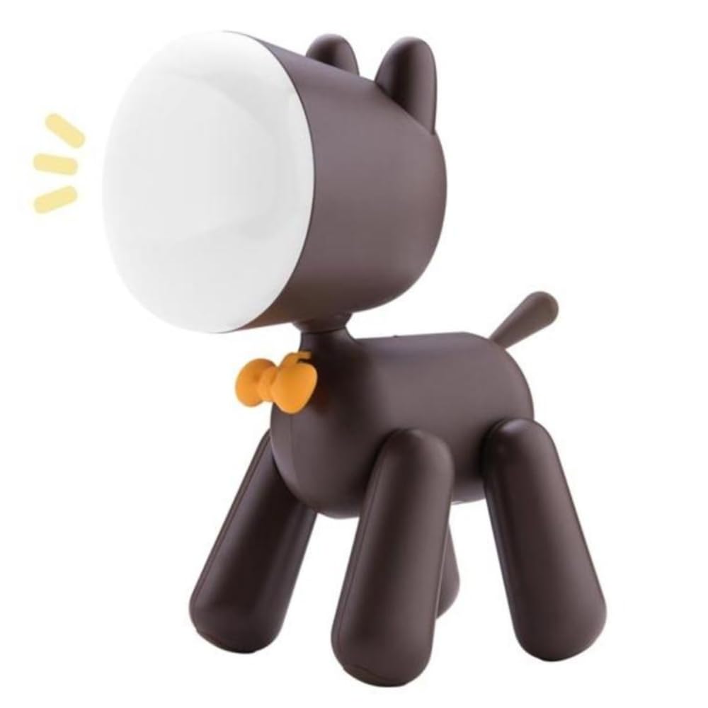 SHOP-STORY Veilleuse LED Chien Marron Rechargeable – Lampe de Chevet Enfant avec 2 Intensités d’Éclairage et Batterie Intégrée