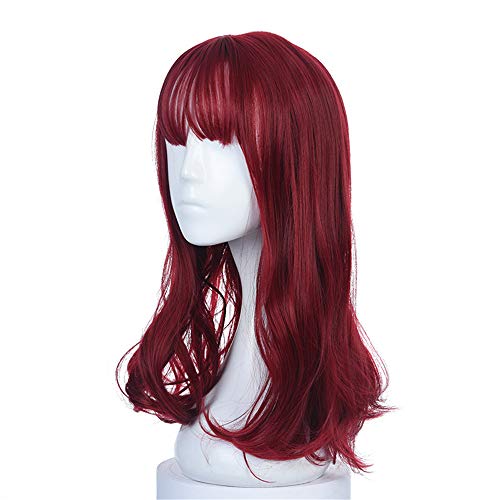 Perruque cheveux longs bouclés rouge pour look de soirée