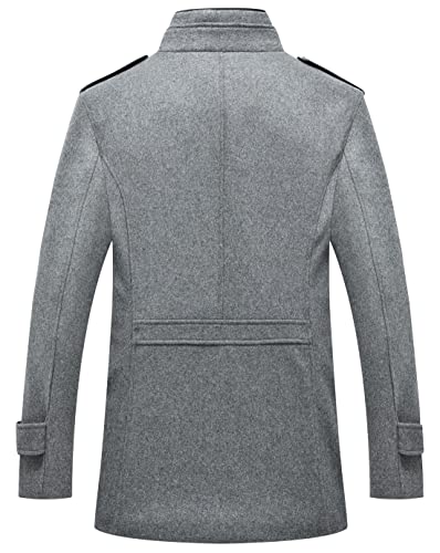 Image of chouyatou Men's Winter Stylish Wool Blend Single Breasted Military Peacoat