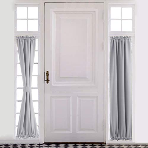 Aquazolax Rod Pocket French Door Curtain Drapes - Blakout Door Panel 25x72-Inch Premium