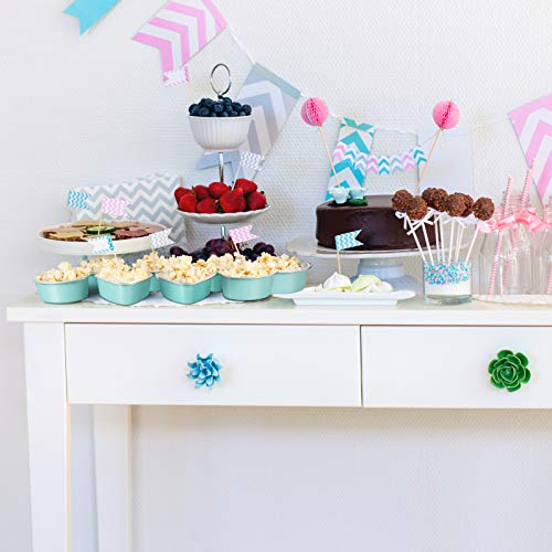 100 Sets Heart Shaped Cake Pans With Lids, 100 Ml/ 3.4 Ounces, Aluminum Heart Cupcake Pans Disposable Mini Cupcake Cup Flan Baking Cups Pan With Lid For Valentine Mother's Day Wedding (Blue) #TOP4