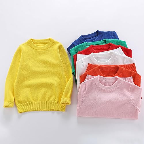 Toddler Baby Girl Boy Solid Color Knit Sweater Round Neck Long Sleeve Pullover Sweaters Tops Kids Fall Winter Clothes4