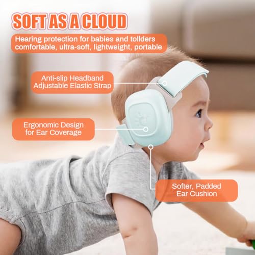 Image of SNOWIE SOFT Baby Noise Cancelling Earmuffs, Adjustable Headband, 0-48 Month