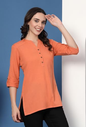 Image of Pistaa's Women's Cotton Relaxed Fit Short Kurti