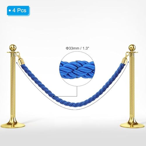 Corde de barrière torsadée en velours bleu pour gestion d'événements - 2