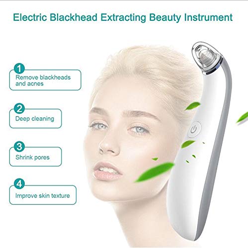 Blackhead Remover Pore Vacuum Cleaner - Blackhead Vacuum Comedone Extractor Tool Device Comedo Suction Kit Electric Face Nose Blackhead Whitehead Remover with 4 Replaceable Suction Head