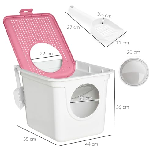 Caixa de Areia Fechada para Gatos Premium Design Fechado Banheiro de Gato Antiodor Fácil Limpeza Hig