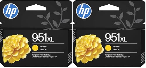 Image of HP 951XL Yellow High-Yield Ink Cartridge | Works with OfficeJet 8600,Pro 251dw,276dw,8100,8610,8620,8630 | Eligible for Instant Ink-| CN048AN,(Pack of 2)