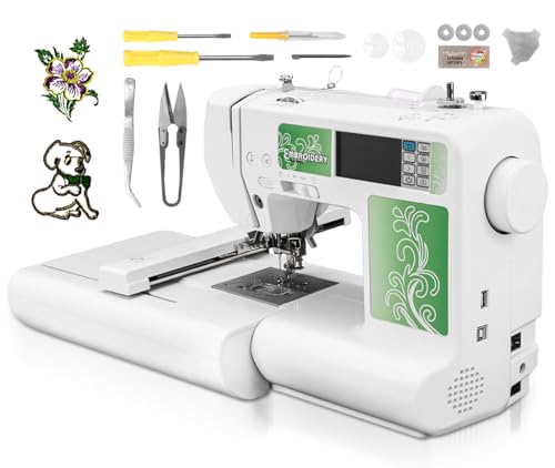 Máquina de Bordar, 110 V-220 V/45 W, 650 Pontos por Minuto, Maquina de Bordar, com Dois Bastidores de Bordado, com 96 Padrões Integrados