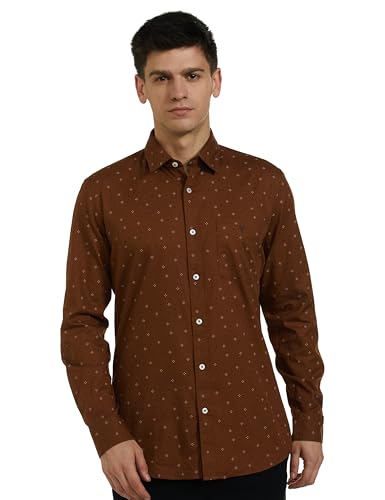 Image of Van Heusen Casual Printed Shirt for Men| Premium Cotton| Full Sleeves| Slim Fit |Breathable Fabric