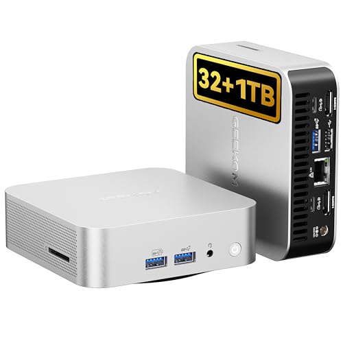 GEEKOM [3-Jahren-Garantie] Mini PC A5 Pro mit AMD Ryzen 7 5825U | 2.5G LAN | SD-Kartenleser | Intel NUC Mini PC Windows 11 Pro | 32GB DDR4 + 1T SSD | WiFi 6 & USB-C Mini Computer für Gaming & Office