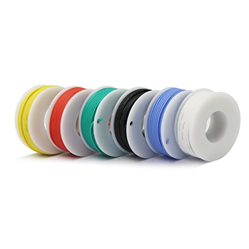 Cbazy™ Hook Up Wire Kit (Stranded Wire Kit) 26 Gauge Flexible Silicone Rubber Electric Wire 6 Colors 32.8 Feet Each 26 Awg #TOP4