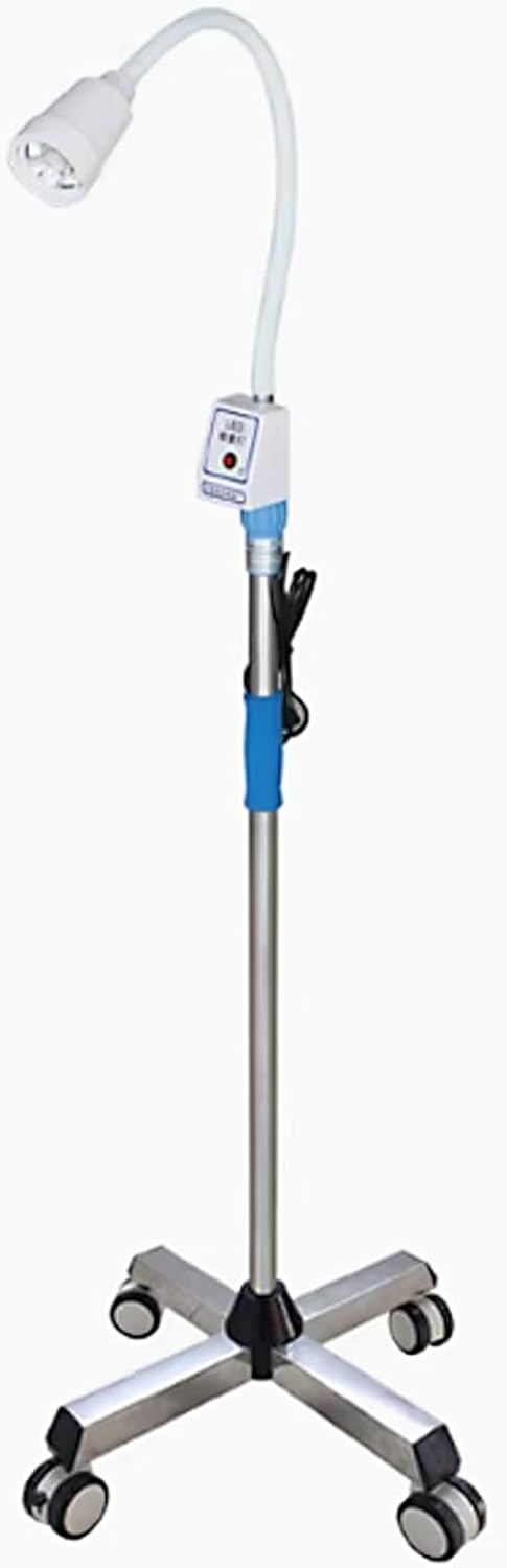 Mobilna Lampa do Badań Chirurgicznych, Lampa do Badań Lekarskich, Stojak Podłogowy, Kółka, Podstawa Jezdna, Regulowana Wysokość do Kliniki Ambulatoryjnej, Salonu Kosmetycznego