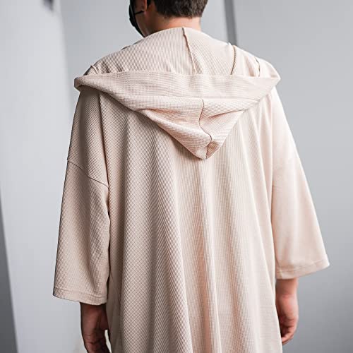 Image of Men's Long Noragi Hoodie Oversized Kimono Jacket One Size Cardigan Coat