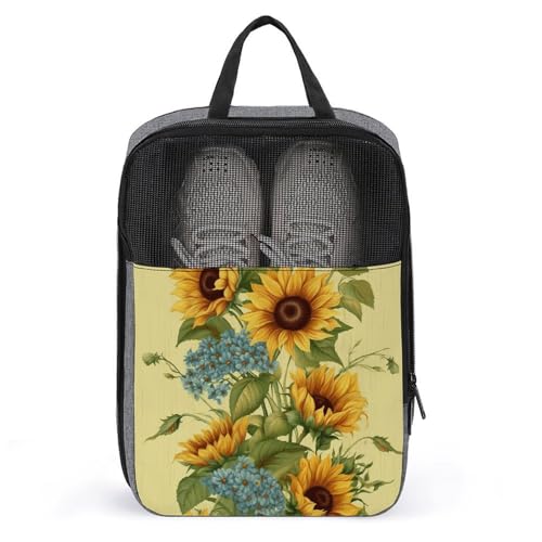 Sac à chaussures imprimé tournesols pour ranger et suspendre le linge