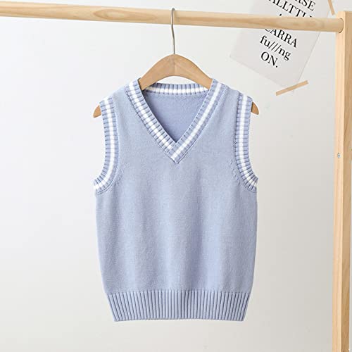 Kids Boys Girls Casual Sleeveless V Neck Knit Sweater Vest Pullover School Uniform Cardigan Knitwear2