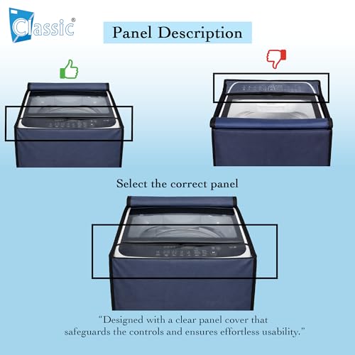 Image of Classic Top Load Washing Machine Cover Suitable For LG 6 Kg, 6.5 Kg, 7 Kg, Waterproof & Dustproof (56cmsX56cmsX85cms, Navy Blue)