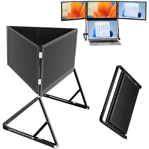 Image of Laptop Screen Extender, 15.6 inch Portable Foldable Triple Monitor, FHD 1080P IPS Foldable Triple Monitor, HDMI /USB-C N Play, 12-18.5in Laptop Compatible, Compatible with Mac /Windows /Linux