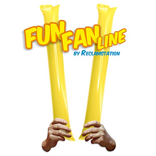 FUN FAN LINE - 60 Pairs Bam Bam Thunder Sticks. Noise Makers for Sporting Events. Boom Sticks for Cheerleading. Noise Sticks for Stadium or Parties. (Yellow)